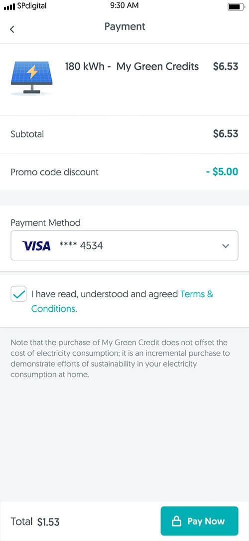 My Green Credits payment method