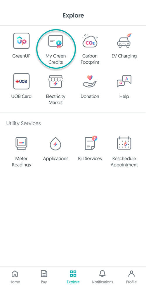 My Green Credits in SP app